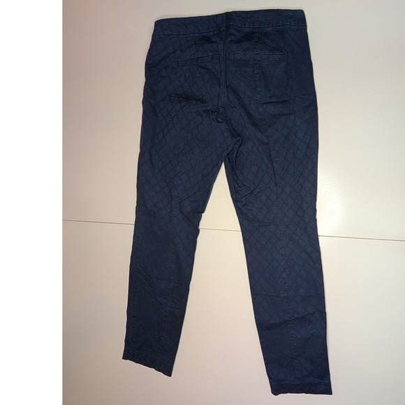 Lilly Pulitzer Navy Blue Ankle Slim Fit Jacquard Pants Size 8 Women's Stretch - Picture 6 of 6